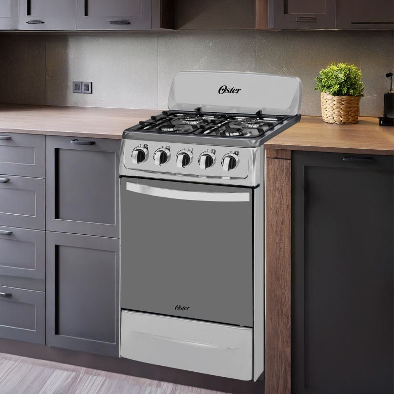 Estufa Oster OS-GSBCW20IS instalada en una cocina